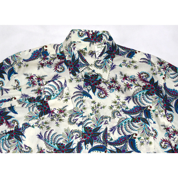 Alan Flusser Men's Long Sleeve Button Front Casual Paisley Shirt Size Medium - Picture 2 of 8
